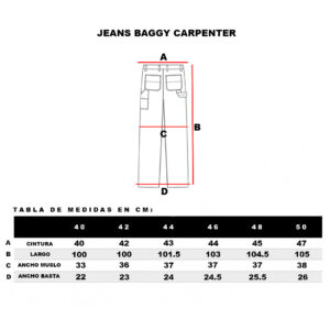 Jeans Carpenter Real Baggy Azul Contrast Old Tree - Imagen 3