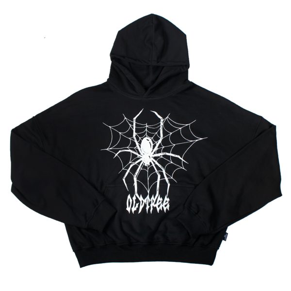 Hoodie Boxy Fit Spider Negro Old Tree