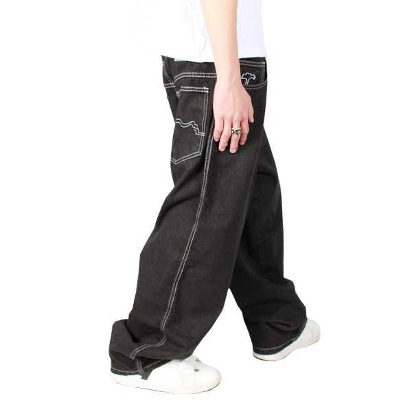 Jeans Extra Baggy Negro Silver Contrast Old Tree - Imagen 4