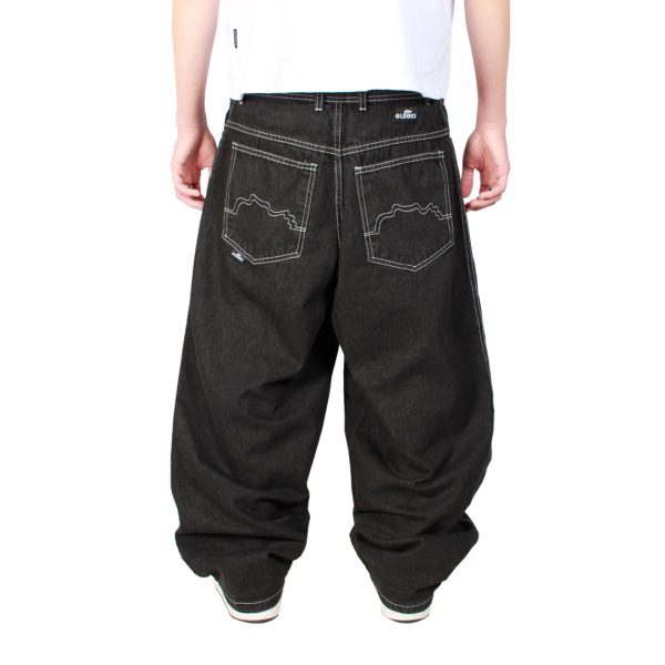 Jeans Extra Baggy Negro Silver Contrast Old Tree - Imagen 3