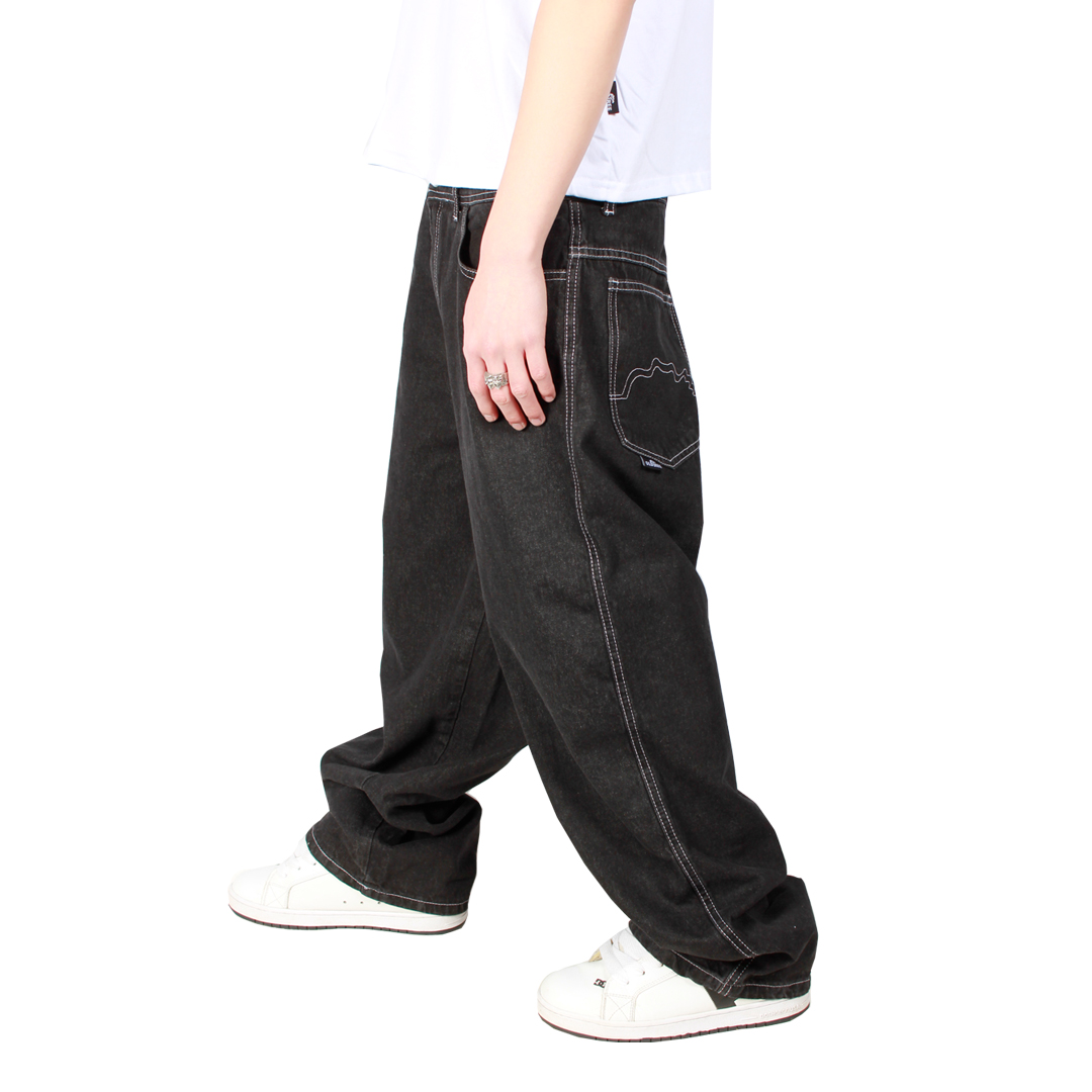 Jeans Extra Baggy Negro Silver Contrast Old Tree