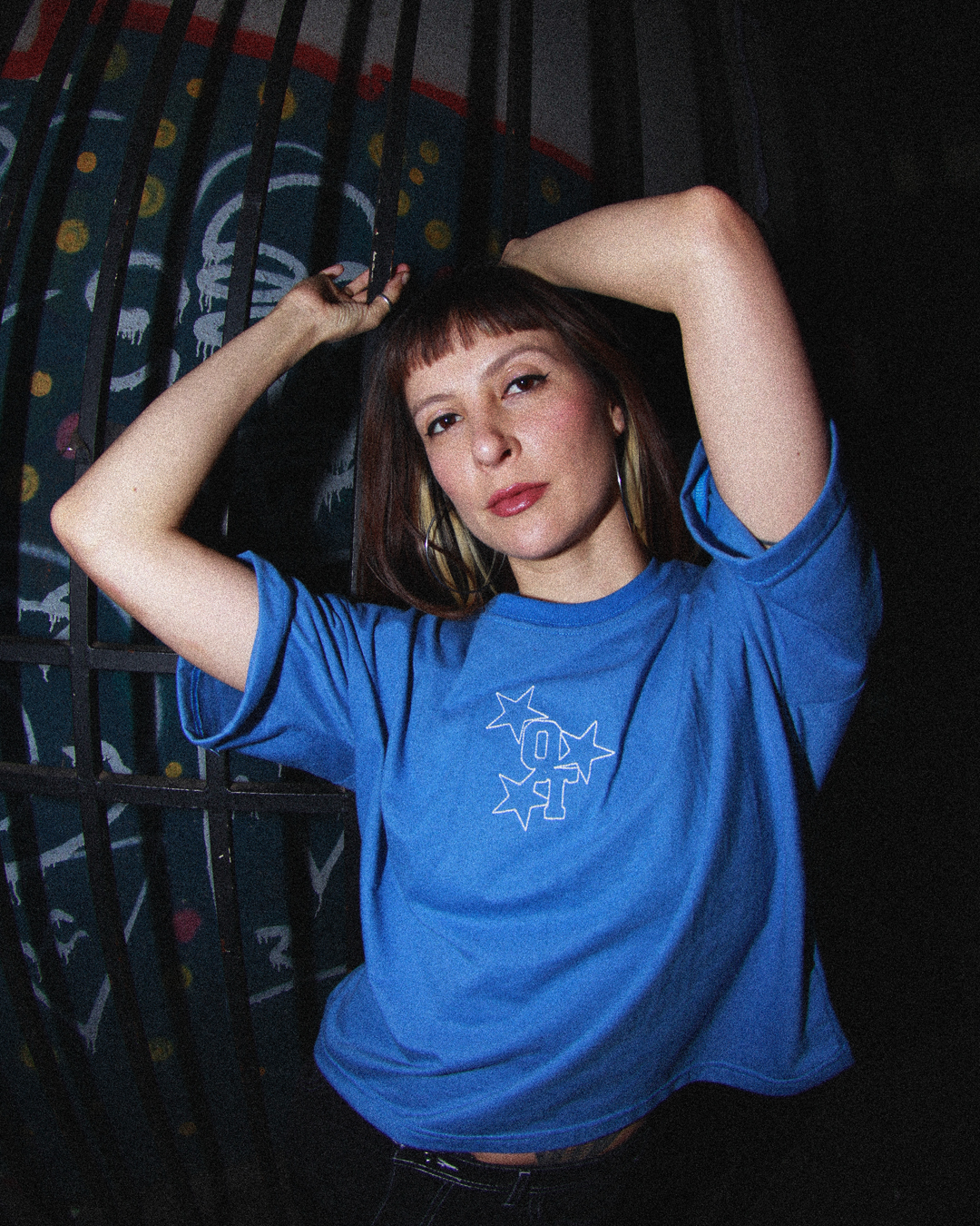 Polera Boxy Fit Star Bordada Celeste Old Tree - Imagen 3