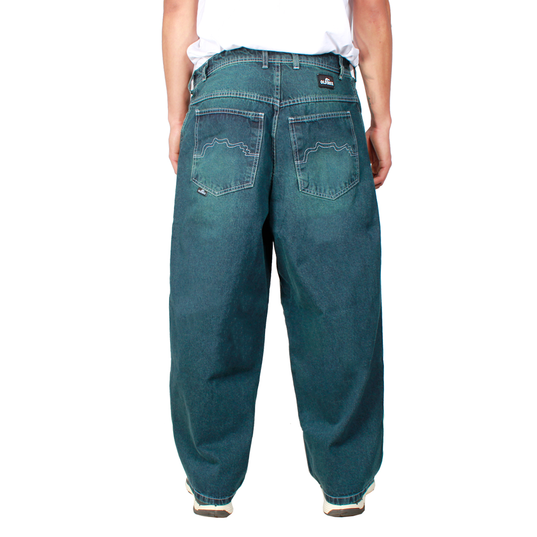 Jeans Extra Baggy Verde Focalizado Old Tree - Imagen 3