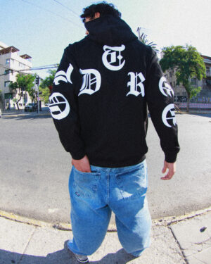 Hoodie Gotic French Terry Negro Old Tree - Imagen 4