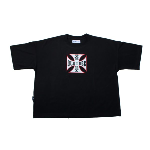 Polera Boxy Fit Stgo Roots Negra Old Tree