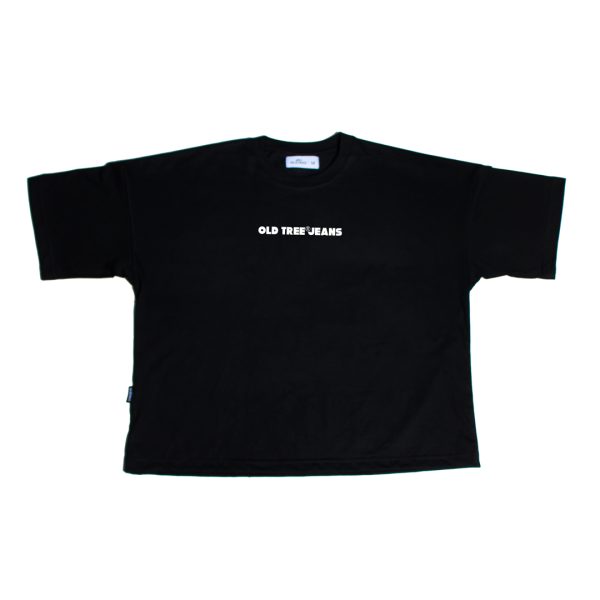 Polera Boxy Fit Sports Negra Old Tree