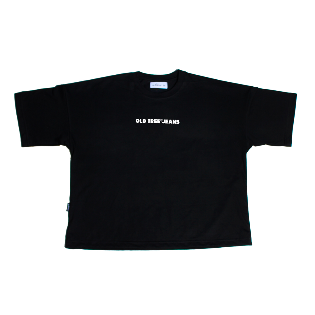 Polera Boxy Fit Sports Negra Old Tree