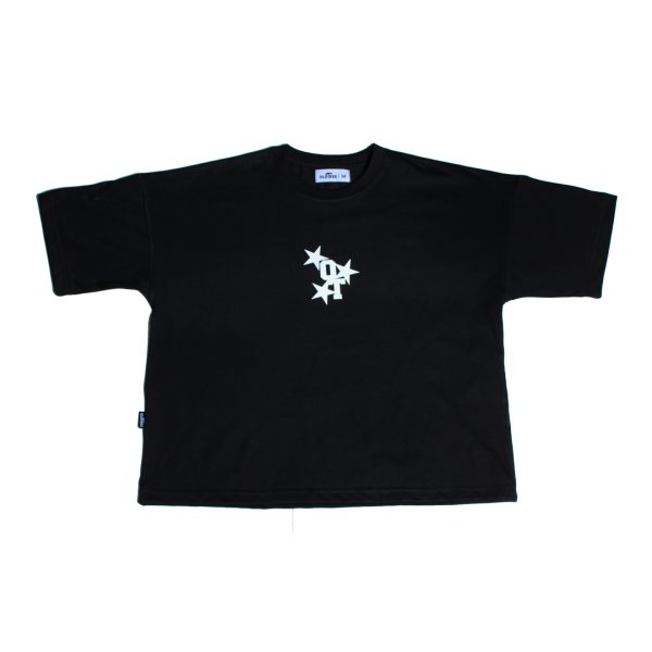 Polera Boxy Fit Star Negra Old Tree