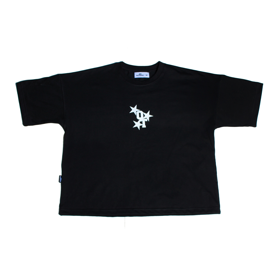 Polera Boxy Fit Star Negra Old Tree