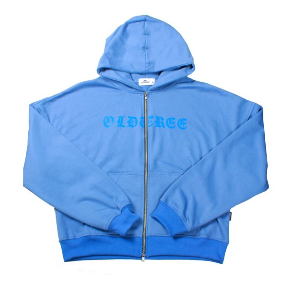 Hoodie Boxy Fit Doble Zip Celeste Old Tree