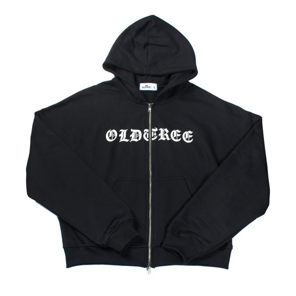 Hoodie Boxy Fit Doble Zip Negro Old Tree