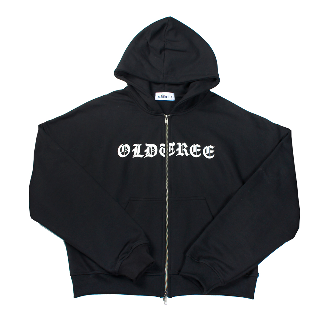 Hoodie Boxy Fit Doble Zip Negro Old Tree