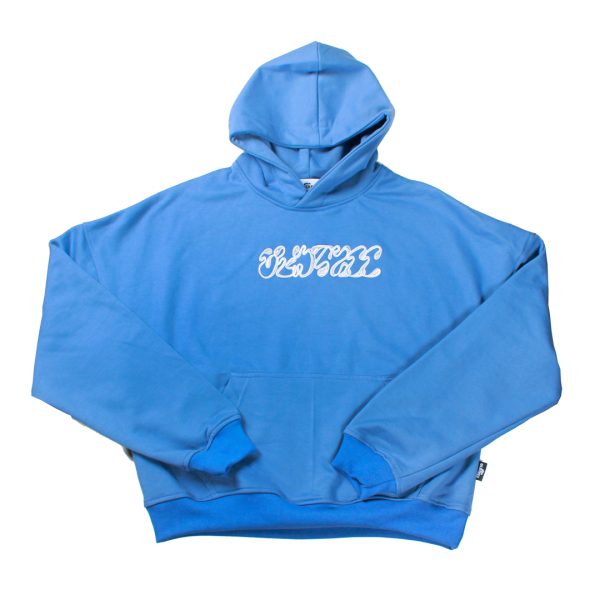 Hoodie Boxy Fit Letters Bordado Celeste Old Tree