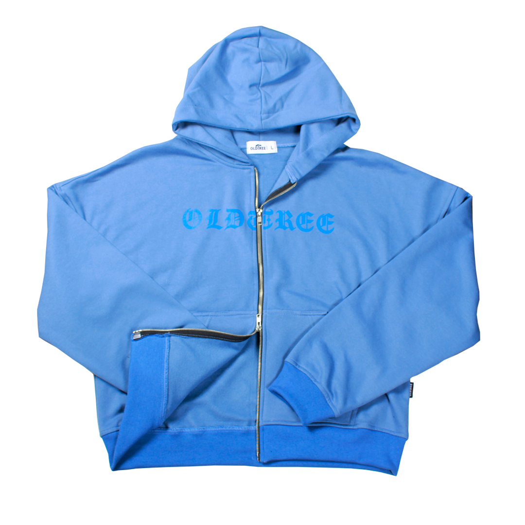 Hoodie Boxy Fit Doble Zip Celeste Old Tree