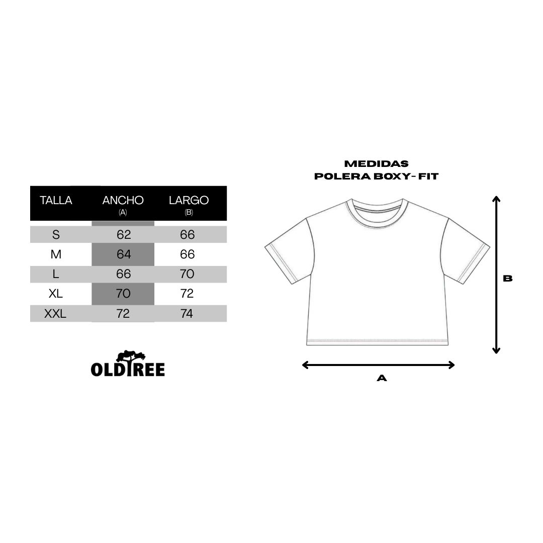 Polera Boxy Fit Stgo Roots Negra Old Tree