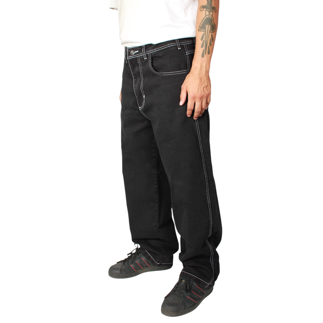 Jeans Regular Negro Contrast Trunk - Imagen 4