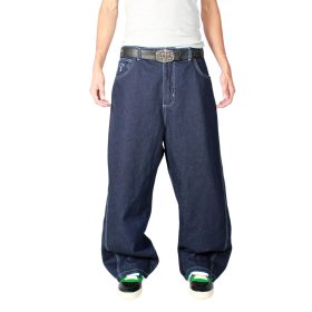 Jeans Baggy Three Cut Azul Contrast Old Tree