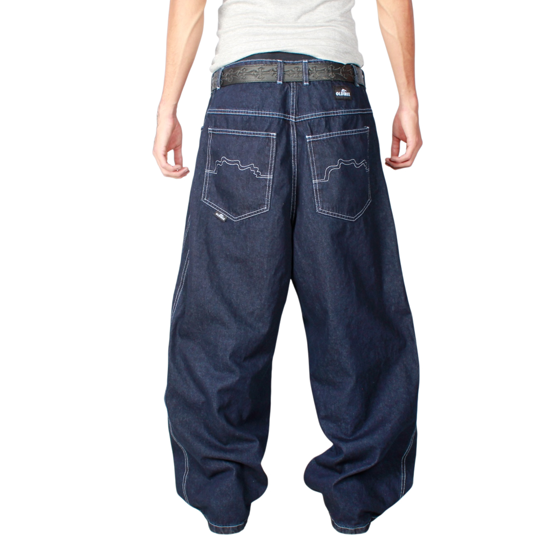 Jeans Baggy Three Cut Azul Contrast Old Tree - Imagen 3