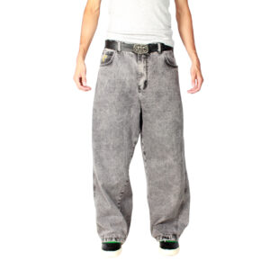 Jeans Baggy Three Cut Acid Wash Old Tree