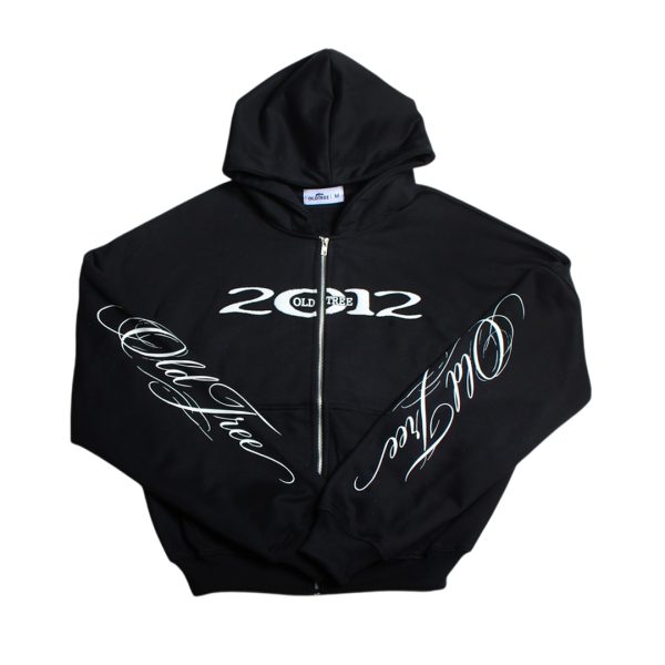 Hoodie Zip 2012 Boxy Fit Negro Old Tree