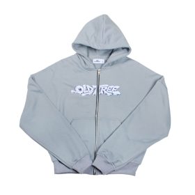 Hoodie Zip Bubble Boxy Fit Gris Oscuro Old Tree