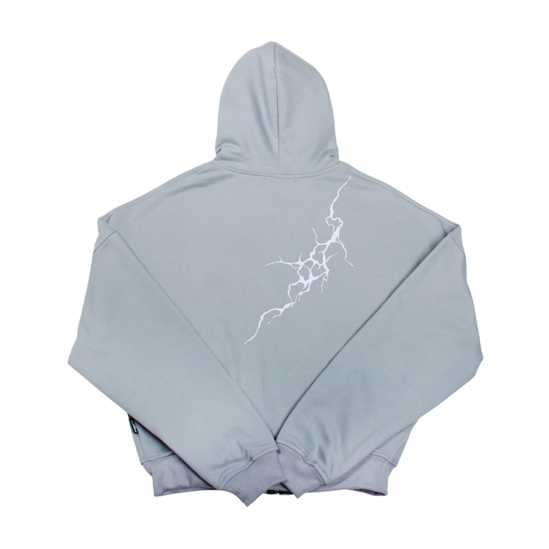 Hoodie Zip Bubble Boxy Fit Gris Oscuro Old Tree - Imagen 3