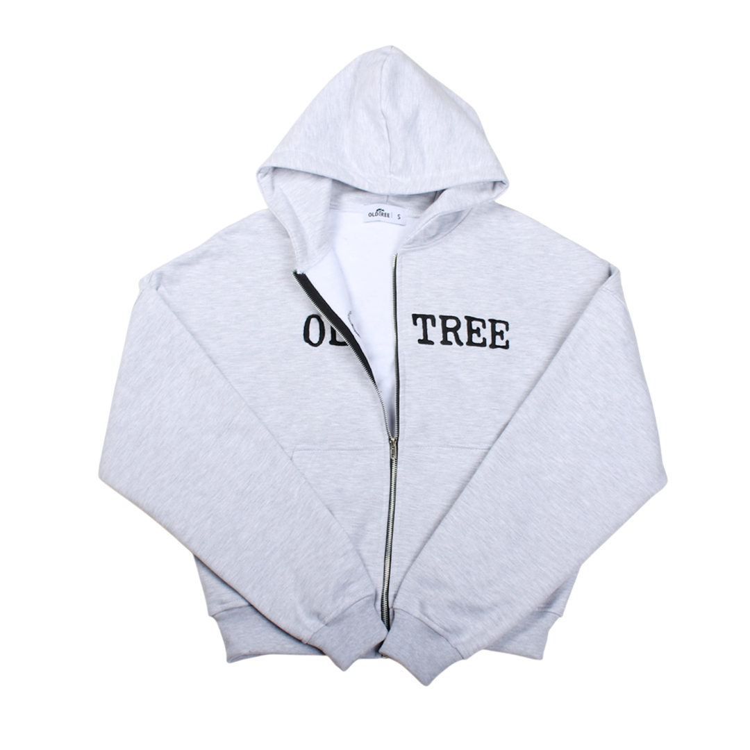 Hoodie Zip Back To The Roots Boxy Fit Gris Old Tree
