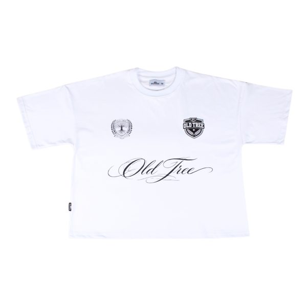Polera Boxy Fit Escudos Blanca Old Tree