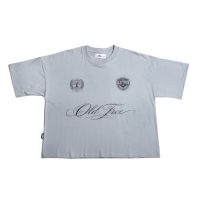 Polera Boxy Fit Escudos Gris Old Tree