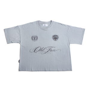 Polera Boxy Fit Escudos Gris Old Tree
