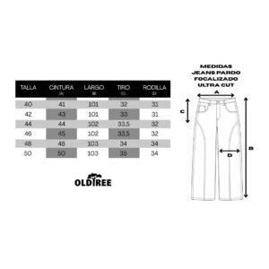 Jeans Baggy Ultra Cut Negro Contrast Old Tree - Imagen 5