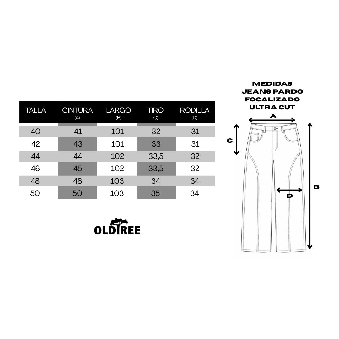 Jeans Baggy Ultra Cut Pardo Focalizado Old Tree - Imagen 5