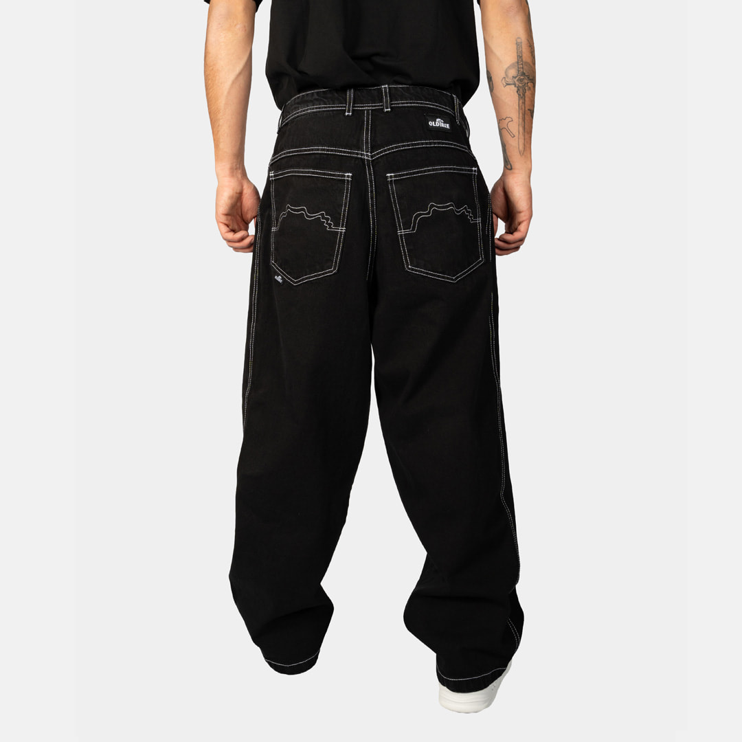 Jeans Extra Baggy Negro Contrast Classic Old Tree - Imagen 3