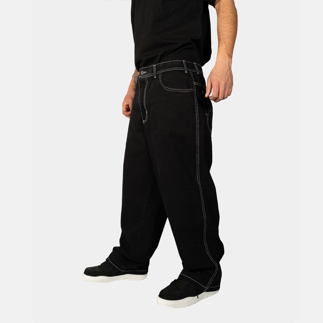 Jeans Extra Baggy Negro Contrast Classic Old Tree - Imagen 4