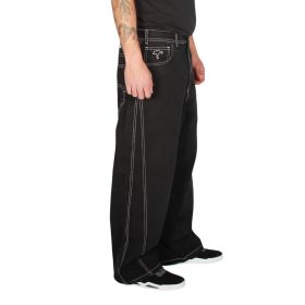 Jeans Baggy Three Cut Negro Contrast Old Tree