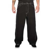 Jeans Baggy Three Cut Negro Contrast Old Tree - Imagen 2