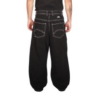 Jeans Baggy Three Cut Negro Contrast Old Tree - Imagen 3