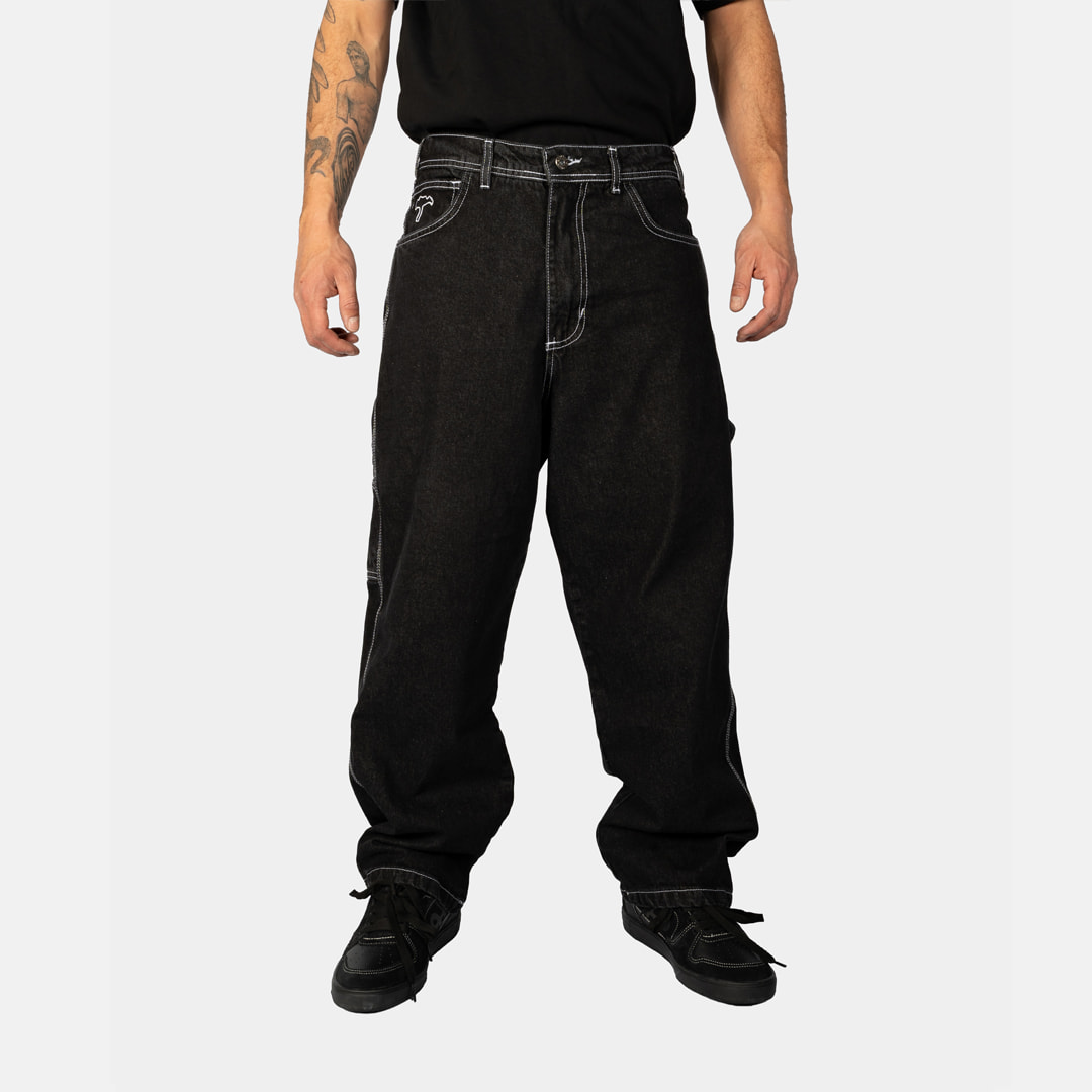 Jeans Carpenter Baggy Negro Silver Old Tree