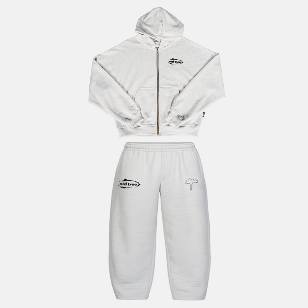 old-tree-baggy-conjunto-buzo-gris Conjunto Buzo Baggy y Zip Hoodie Boxy Fit Gris - Imagen 1