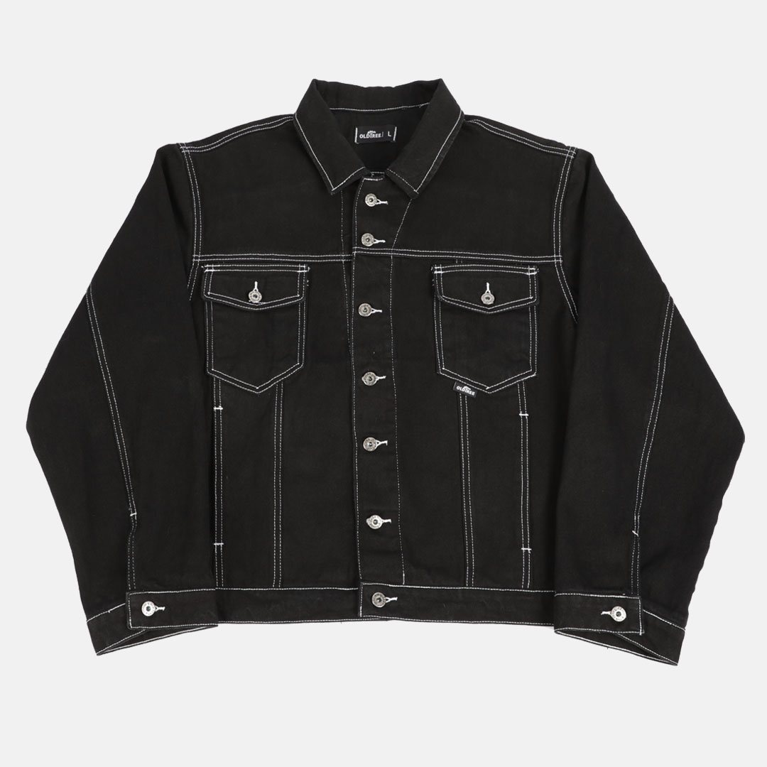 old-tree-chaqueta-denim-contrast Chaqueta Denim Negro Contrast Metanoia Old Tree - Imagen 1