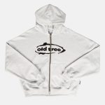 Double Zip Hoodie Boxy Fit Big Ovalo Gris Old Tree