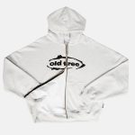 Double Zip Hoodie Boxy Fit Big Ovalo Gris Old Tree - Imagen 2