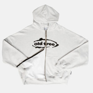 Double Zip Hoodie Boxy Fit Big Ovalo Gris Old Tree - Imagen 2