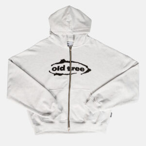 Double Zip Hoodie Boxy Fit Big Ovalo Gris Old Tree
