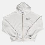 Double Zip Hoodie Boxy Fit Ovalo Gris Old Tree