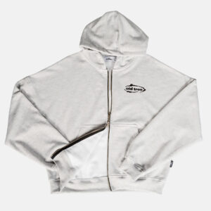 Double Zip Hoodie Boxy Fit Ovalo Gris Old Tree - Imagen 2