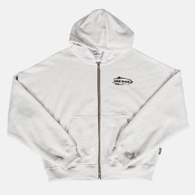 Double Zip Hoodie Boxy Fit Ovalo Gris Old Tree