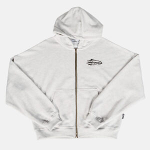 Double Zip Hoodie Boxy Fit Ovalo Gris Old Tree