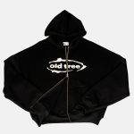 Double Zip Hoodie Boxy Fit Big Ovalo Negro Old Tree - Imagen 2