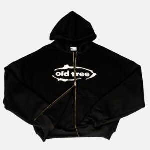Double Zip Hoodie Boxy Fit Big Ovalo Negro Old Tree - Imagen 2